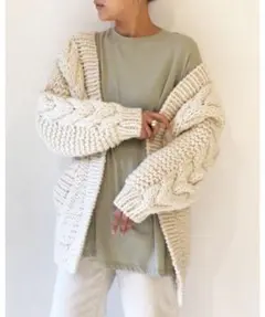 todayful ケーブルハンドニットカーディガン 36