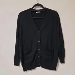 CINEMA CLUB　シネマクラブ　花粉対策Vネックカーディガン　XL　黒