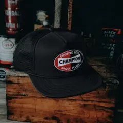 CHAMPION PLUGS オーバルOTTOトラッカーメッシュキャップブラックのサムネイル