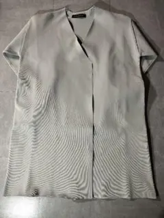 mizuiro ind Vネック ニット ライトグレー コート