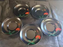 「琉球漆器」琉球塗 皿 沖縄伝統工芸品 茶托 5枚セット
