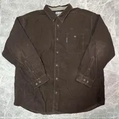 【XXL超ビッグサイズ】コロンビア コーデュロイシャツ 濃茶 ブラウン 太畝