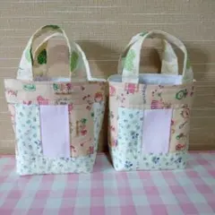 ハンドメイド　パッチワークミニトートバッグ2個セット②