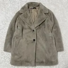 ZARA ザラ　ファーコート　テディベア　グレージュ　ボア　アウター　M