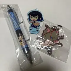 鬼滅の刃　嘴平伊之助　ボールペンとアクリルキーホルダー　ラバーストラップセット