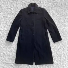 en quete カシミア 100% ステンカラー ロングコート M ブラック