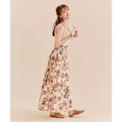 COCO DEAL 新品未使用 フラワーフレア ロングワンピース