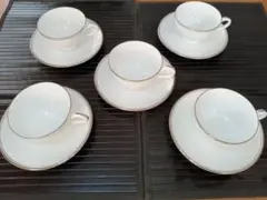 Noritake コーヒー カップ・ソーサー 5個セット　ホワイト