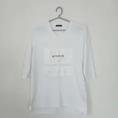 AVALL MODE 　Vネック　 Tシャツ 　　　ホワイト LL