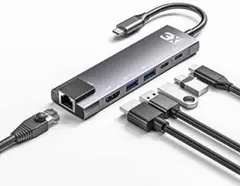 3XI 6 in 1 USB C イーサネット ハブ 4K HDMIポート