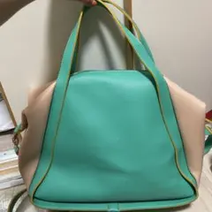 ターコイズ・ベージュ ハンドバッグ