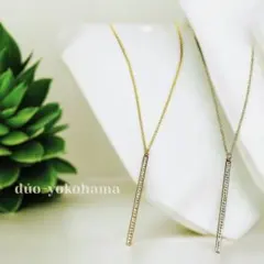 【再販】スティックバーロングネックレス ゴールド シルバー