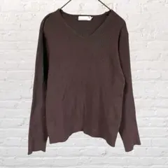 10280 セブンデイズサンディ リブニット セーター 茶色 M 古着 春秋