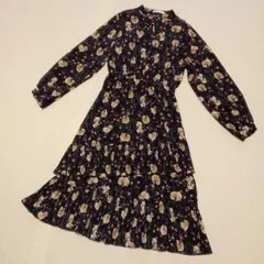 美品fifthフラワープリント長袖ワンピース