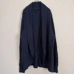 ⭐️KENNETH COLE【XXL】紺 ショールカラーニットカーディガン 古着