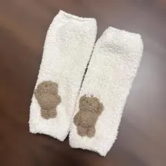 ち*定様 ベビーレッグウォーマー ホワイト クマ刺繍