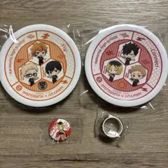ハイキュー×くら寿司コラボ　寿司皿2個&缶バッジ&マスキングテープセット烏野音駒