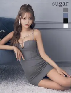 ROBE de FLEURS Glossy グレーミニドレス