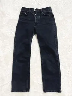 ZARA ブラック ストレート デニム ジーンズ