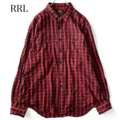 【三ツ星タグガシガシ系】RRLフランネルシャツ古着ワーク猫目常田大希藤原裕M位. 三ツ星タグガシガシ系】RRLフランネルシャツ古着ワーク猫目常田