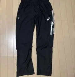 ASICS トレーニングパンツ ブラック ウィンドブレーカー Mサイズ ジッパー