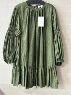 新品AAYUSHI アユーシ iena ボリュームフレアハーフスリーブワンピース