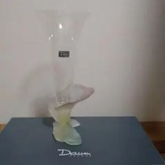 DAUM FRANCE クリスタル ガラス フラワーベース 花瓶 WAKO ドームクリスタル：daum|ホーム