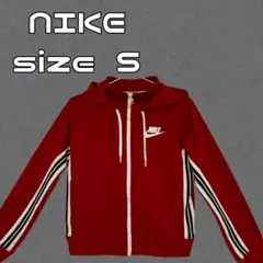 NIKEジップパーカー トラックジャケット ジャージ ライン 赤 レディース S