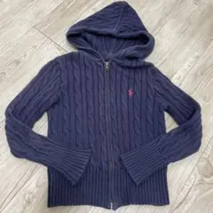 プロフ必読♡ラルフローレン　ケーブル　ニット　フルジップ　パーカー　紺 135