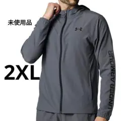 【未使用品・2XLサイズ】UNDER ARMOUR●フルジップパーカー●グレー