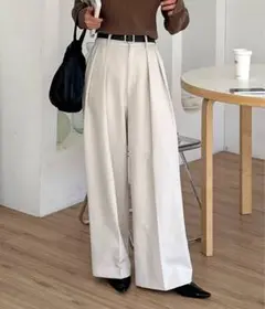 【CAPRICIEUX LE’MAGE】2タックワイドパンツ　エクリュ