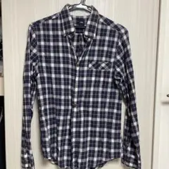 Gap ネイビー チェック メンズ長袖シャツ