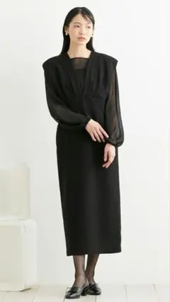 【新品】喪服・礼服大きいサイズ3Ｌ日本製生地　洗える防しわジャンスカワンピース