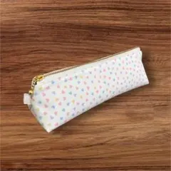 ハンドメイドペンケース【くすみハート】化粧ポーチ　保冷保温ポーチ　マルチポーチ