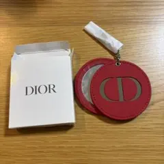 新品未使用 DIOR ディオール ノベルティ ミラー キーチェーン 赤
