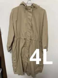 大きいサイズ 4L ナイロン ジャンバー ロングコート ゆったりサイズ