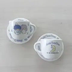 サンリオ ミニチュア陶器 カップ&ソーサー リトルツインスターズ キキララ
