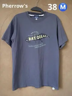 Pherrow's フェローズ　Tシャツ"BAD OIL co."チャコール　M