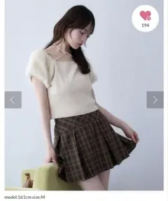 NICE CLAUP チェック柄プリーツスカート