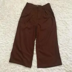 SOMETHING サムシング　ワイドパンツ　ブラウン　茶　小さいサイズ　S
