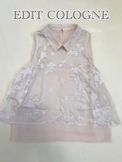 EDIT COLOGNE 花柄レース シースルー  ノースリーブ  トップス