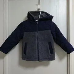 キッズ フリースライニング ジャケット　コムサイズム　ネイビー　リバーシブル