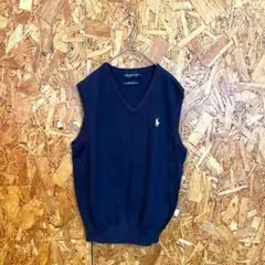 POLO GOLF RALPH LAUREN ニットベスト ロゴ刺繍 ネイビー