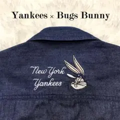 90s MLB ニューヨーク・ヤンキース × バッグス・バニー デニムシャツ