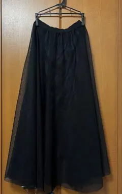 COTORICA.メッシュロングスカート　黒のサムネイル