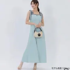 MARY QUANT バイカラーリボンワンピースブルーのサムネイル