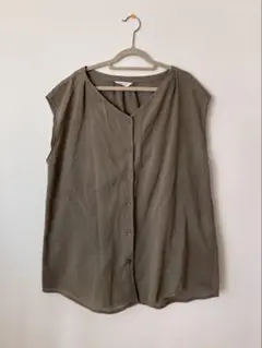 Samansa Mos2 blue トップス　ノースリーブ