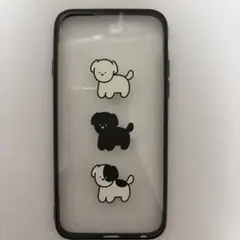 iPhoneSE用ケース 犬柄 クリア