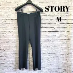 スラックス パンツ ブラック センタープレス きれいめ オフィス レディース