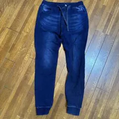 roshell ダークブルー デニム風ジョガーパンツ